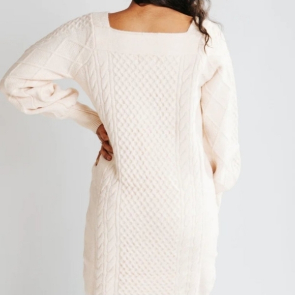 FRNCH Anisia Sweater Dress in Creme - Picture 2 of 15